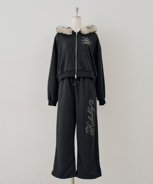 continuer de NICE CLAUP(コンティニューデナイスクラップ)の「NEW空港SET・ファー付パーカー+パンツ(パーカー・レディース・トップグレー/ブラウン/ネイビー/ブラック・FREE)」の9枚目の写真