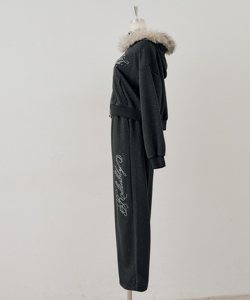 continuer de NICE CLAUP(コンティニューデナイスクラップ)の「NEW空港SET・ファー付パーカー+パンツ(パーカー・レディース・トップグレー/ブラウン/ネイビー/ブラック・FREE)」の10枚目の写真
