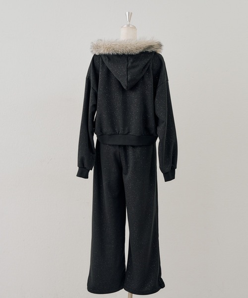 continuer de NICE CLAUP(コンティニューデナイスクラップ)の「NEW空港SET・ファー付パーカー+パンツ(パーカー・レディース・トップグレー/ブラウン/ネイビー/ブラック・FREE)」の11枚目の写真