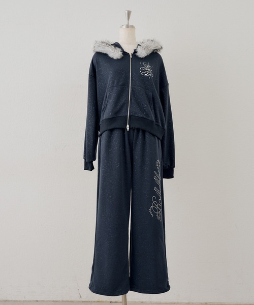 continuer de NICE CLAUP(コンティニューデナイスクラップ)の「NEW空港SET・ファー付パーカー+パンツ(パーカー・レディース・トップグレー/ブラウン/ネイビー/ブラック・FREE)」の8枚目の写真