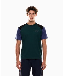 <オンライン限定>【エンポリオ アルマーニ EA7】ASV Athletic Colour Block クルーネックTシャツ オーガニックコットン混紡