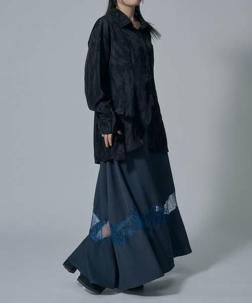 Ellno de Mavie(エルノデメヴィ)の「アシンメトリーリボンシャツ(シャツ/ブラウス・レディース・オフホワイト/ブラック・FREE)」の6枚目の写真