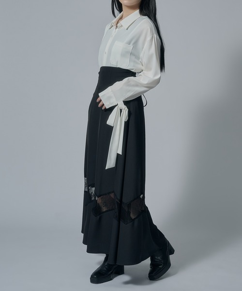 Ellno de Mavie(エルノデメヴィ)の「アシンメトリーリボンシャツ(シャツ/ブラウス・レディース・オフホワイト/ブラック・FREE)」の20枚目の写真