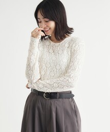 HONEYSUCKLE ROSE | ジャガードレースロングスリーブ(Tシャツ/カットソー)