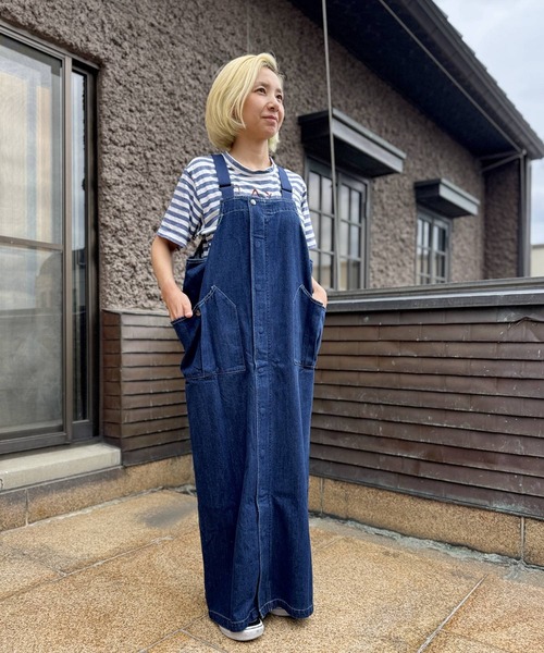 OLD BETTY'S(オールドベティーズ)の「Denim Salopette Skirt(ワンピース・レディース・インディゴブルー・FREE)」の2枚目の写真