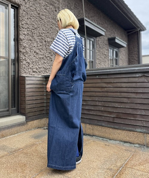 OLD BETTY'S(オールドベティーズ)の「Denim Salopette Skirt(ワンピース・レディース・インディゴブルー・FREE)」の4枚目の写真