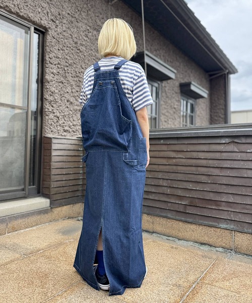OLD BETTY'S(オールドベティーズ)の「Denim Salopette Skirt(ワンピース・レディース・インディゴブルー・FREE)」の5枚目の写真