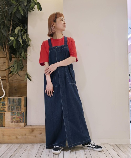 OLD BETTY'S(オールドベティーズ)の「Denim Salopette Skirt(ワンピース・レディース・インディゴブルー・FREE)」の7枚目の写真