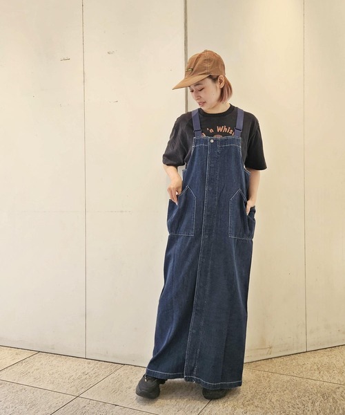 OLD BETTY'S(オールドベティーズ)の「Denim Salopette Skirt(ワンピース・レディース・インディゴブルー・FREE)」の8枚目の写真