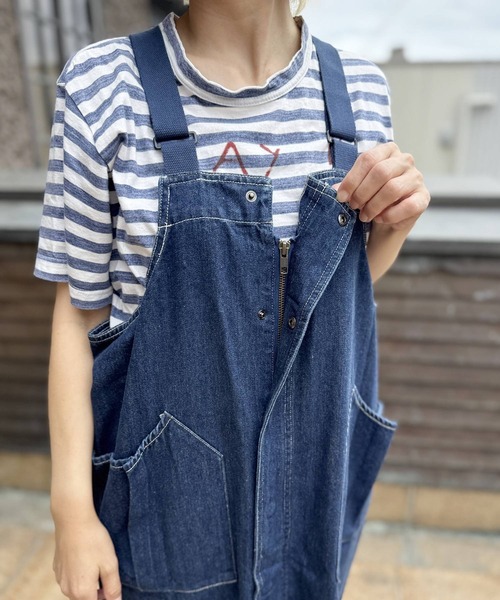 OLD BETTY'S(オールドベティーズ)の「Denim Salopette Skirt(ワンピース・レディース・インディゴブルー・FREE)」の11枚目の写真