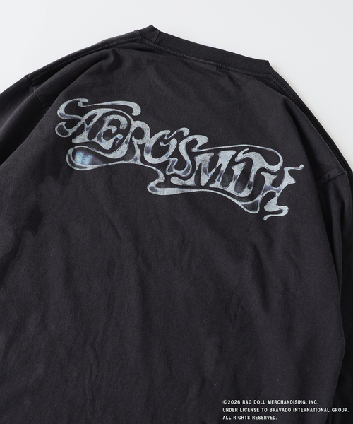 JOURNAL STANDARD relume(ジャーナルスタンダード レリューム)の「AERO SMITH / エアロスミス 別注 ヴィンテージ加工 プリントロンT(Tシャツ/カットソー・メンズ・ホワイト/ブラック/モスグリーン・LARGE/MEDIUM)」の8枚目の写真