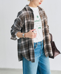 メタルボタンオンブレーチェックシャツ