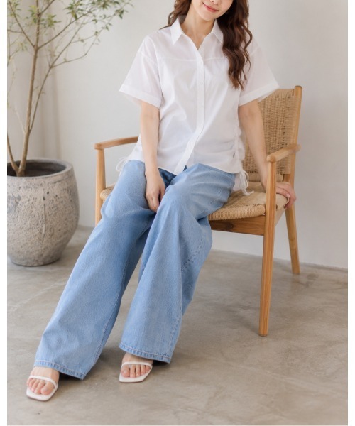 FAZVY(ファズビー)の「シルエットを自在に サイドドロスト半袖シャツ(シャツ/ブラウス・レディース・イエロー/スカイブルー/ホワイト・L)」の15枚目の写真