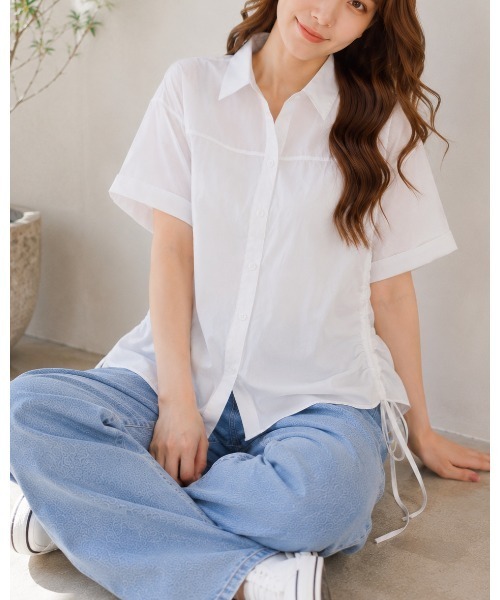 FAZVY(ファズビー)の「シルエットを自在に サイドドロスト半袖シャツ(シャツ/ブラウス・レディース・イエロー/スカイブルー/ホワイト・L)」の20枚目の写真