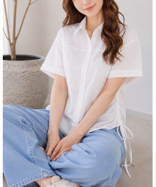 FAZVY(ファズビー)の「シルエットを自在に サイドドロスト半袖シャツ(シャツ/ブラウス・レディース・イエロー/スカイブルー/ホワイト・L)」の21枚目の写真