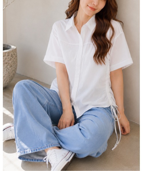FAZVY(ファズビー)の「シルエットを自在に サイドドロスト半袖シャツ(シャツ/ブラウス・レディース・イエロー/スカイブルー/ホワイト・L)」の22枚目の写真