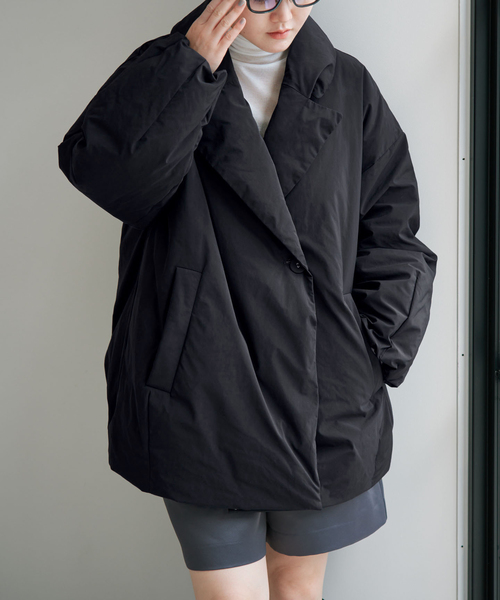 IENA(イエナ)の「《追加3/一部店舗限定カラーあり》ARTIROSA撥水テイラーコクーンダウン(ダウンジャケット/コート・レディース・チャコールグレー/ブラック・38/36/34)」の5枚目の写真