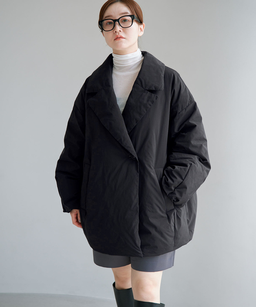 IENA(イエナ)の「《追加3/一部店舗限定カラーあり》ARTIROSA撥水テイラーコクーンダウン(ダウンジャケット/コート・レディース・チャコールグレー/ブラック・38/36/34)」の7枚目の写真