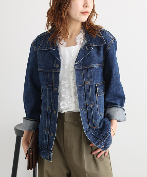 Levi's（リーバイス）の「LEVI'S/リーバイス MEN'S TYPE 2 トラッカージャケット（デニムジャケット・レディース・ブルー・MEDIUM/SMALL）」の3枚目の写真