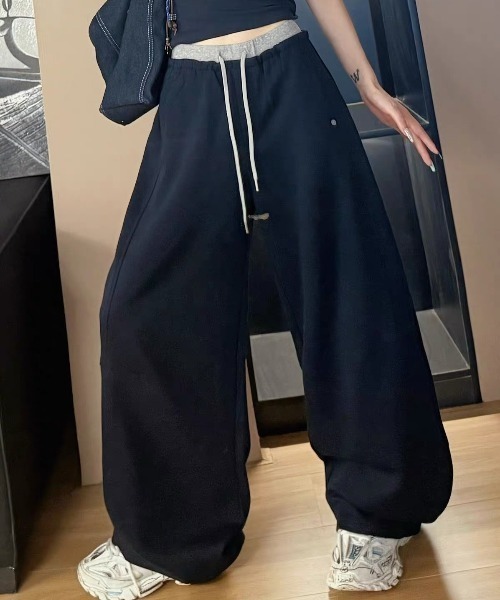 Vipoa(ヴィポア)の「Color layer loose sweat pants(スウェットパンツ・レディース・ライトグレー/グレー/ネイビー/ブラウン・FREE)」の22枚目の写真
