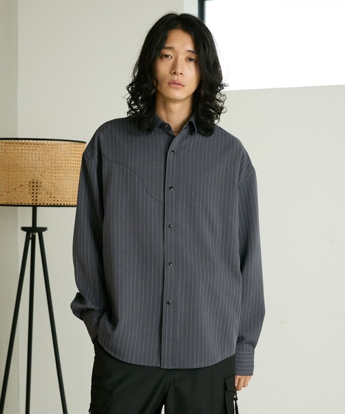 RAGEBLUE（レイジブルー）の「PINSTRIPE WESTERN SHIRTS/ピンストウエスタンシャツ（シャツ/ブラウス・メンズ・ブラック/ブラウン/グレー・LARGE/MEDIUM）」の15枚目の写真