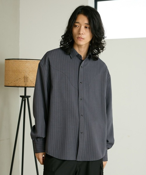 RAGEBLUE（レイジブルー）の「PINSTRIPE WESTERN SHIRTS/ピンストウエスタンシャツ（シャツ/ブラウス・メンズ・ブラック/ブラウン/グレー・LARGE/MEDIUM）」の17枚目の写真