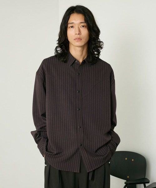 RAGEBLUE（レイジブルー）の「PINSTRIPE WESTERN SHIRTS/ピンストウエスタンシャツ（シャツ/ブラウス・メンズ・ブラック/ブラウン/グレー・LARGE/MEDIUM）」の12枚目の写真