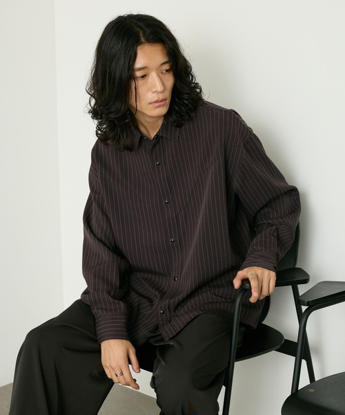 RAGEBLUE（レイジブルー）の「PINSTRIPE WESTERN SHIRTS/ピンストウエスタンシャツ（シャツ/ブラウス・メンズ・ブラック/ブラウン/グレー・LARGE/MEDIUM）」の14枚目の写真