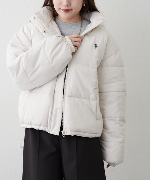 U.S. POLO ASSN.(ユーエスポロアッスン)の「【U.S. POLO ASSN.】【M/Lサイズ】フード中綿ブルゾン(ブルゾン・レディース・アイボリー/サックスブルー/ブラック・LARGE/MEDIUM)」の4枚目の写真