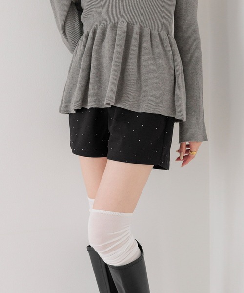 Heather(ヘザー)の「ハイウエストウールライクタイトショートパンツ 1087783(その他パンツ・レディース・ブラック系その他/グレー/ブラック・M/S)」の2枚目の写真