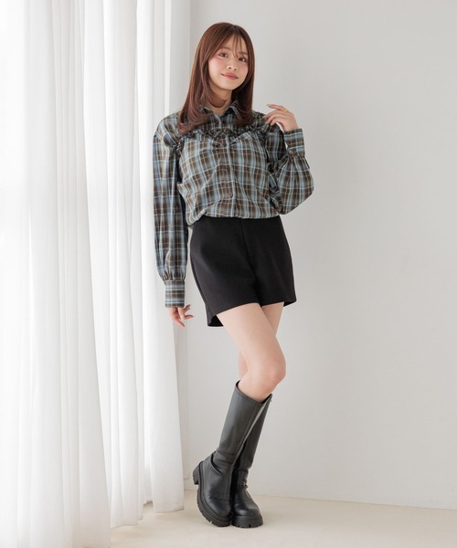 Heather(ヘザー)の「ハイウエストウールライクタイトショートパンツ 1087783(その他パンツ・レディース・ブラック系その他/グレー/ブラック・M/S)」の7枚目の写真