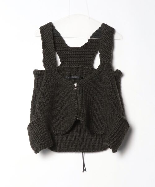 my beautiful landlet(マイビューティフルランドレット)の「【my beautiful landlet】JAPAN HAND KNITTED BAG VEST(ベスト・メンズ・ブラック/ブルー/オリーブ・FREE)」の14枚目の写真