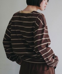 [anuke/アンヌーク] マルチボーダー ルーズシルエットロングスリーブTシャツ