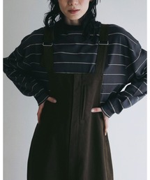 [anuke/アンヌーク] マルチボーダー ルーズシルエットロングスリーブTシャツ
