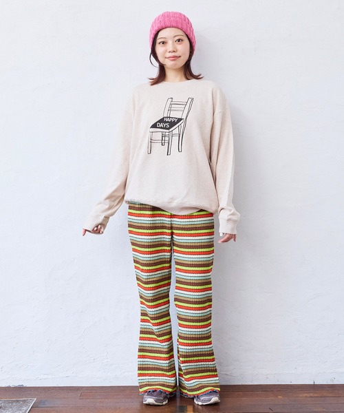 MARKEY'S(マーキーズ)の「フワリブフレアーパンツ/おとな(その他パンツ・レディース・ピンク/ライトグリーン・160)」の1枚目の写真
