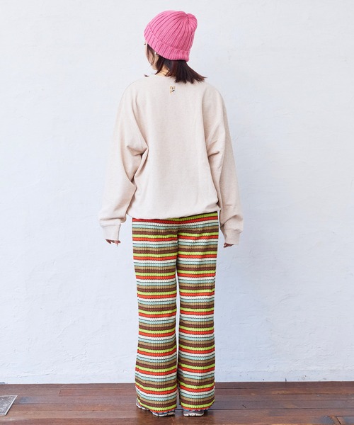 MARKEY'S(マーキーズ)の「フワリブフレアーパンツ/おとな(その他パンツ・レディース・ピンク/ライトグリーン・160)」の5枚目の写真