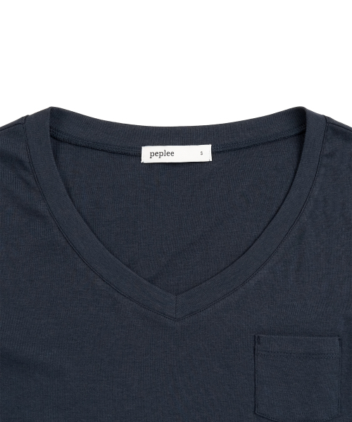 PEPLEE(ペプリー)の「ポケット付きVネック長袖(ネイビー)(Tシャツ/カットソー・レディース・その他・SMALL/MEDIUM)」の3枚目の写真