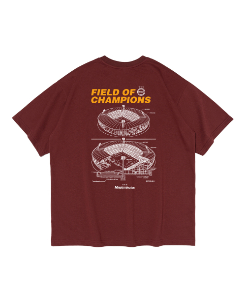 NINETYMINUTES(ナインティーミニッツ)の「スタジアム ブループリント 半袖Tシャツ(ワイン)(Tシャツ/カットソー・メンズ・その他・2XL/LARGE/X-LARGE/SMALL/MEDIUM)」の3枚目の写真