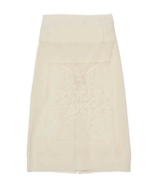 crinkle crinkle crinkle(クリンクルクリンクルクリンクル)の「ポイントテール2wayニットスカート / 【crinkle crinkle crinkle】 point tail 2way knit skirt(スカート・レディース・アイボリー/グレー・FREE)」の1枚目の写真