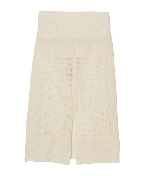 crinkle crinkle crinkle(クリンクルクリンクルクリンクル)の「ポイントテール2wayニットスカート / 【crinkle crinkle crinkle】 point tail 2way knit skirt(スカート・レディース・アイボリー/グレー・FREE)」の3枚目の写真