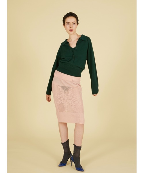 crinkle crinkle crinkle(クリンクルクリンクルクリンクル)の「ポイントテール2wayニットスカート / 【crinkle crinkle crinkle】 point tail 2way knit skirt(スカート・レディース・アイボリー/グレー・FREE)」の9枚目の写真