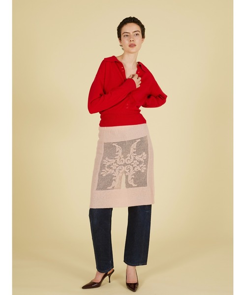 crinkle crinkle crinkle(クリンクルクリンクルクリンクル)の「ポイントテール2wayニットスカート / 【crinkle crinkle crinkle】 point tail 2way knit skirt(スカート・レディース・アイボリー/グレー・FREE)」の11枚目の写真
