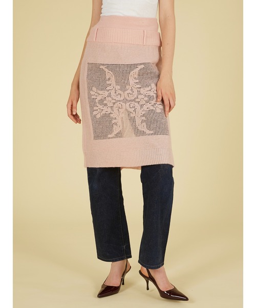 crinkle crinkle crinkle(クリンクルクリンクルクリンクル)の「ポイントテール2wayニットスカート / 【crinkle crinkle crinkle】 point tail 2way knit skirt(スカート・レディース・アイボリー/グレー・FREE)」の12枚目の写真