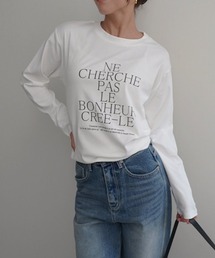 Rashik（ラシク）の「【Rashik】ロゴプリント長袖Tシャツ（Tシャツ/カットソー）」