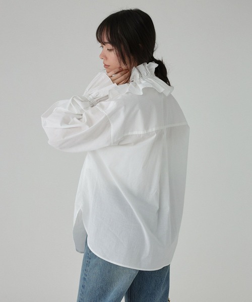 BABYLONE（バビロン）の「フリルカラーシャツ［手洗い可］（シャツ/ブラウス・レディース・ホワイト/ブラック・フリー）」の8枚目の写真