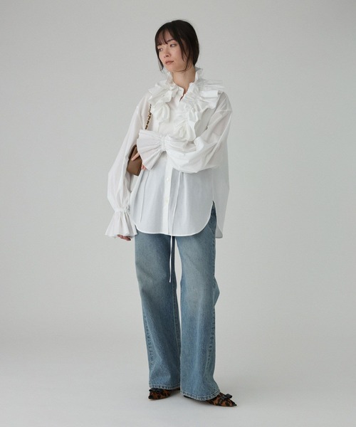 BABYLONE（バビロン）の「フリルカラーシャツ［手洗い可］（シャツ/ブラウス・レディース・ホワイト/ブラック・フリー）」の13枚目の写真