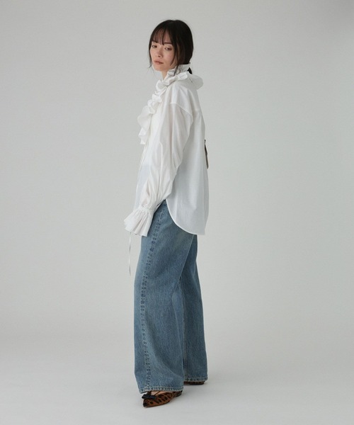 BABYLONE（バビロン）の「フリルカラーシャツ［手洗い可］（シャツ/ブラウス・レディース・ホワイト/ブラック・フリー）」の14枚目の写真