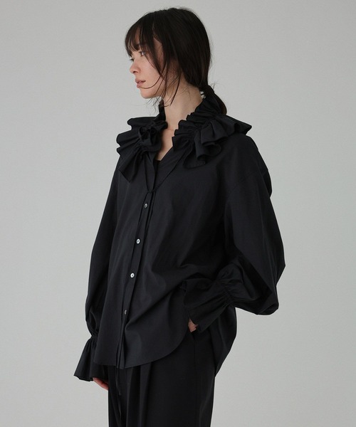 BABYLONE（バビロン）の「フリルカラーシャツ［手洗い可］（シャツ/ブラウス・レディース・ホワイト/ブラック・フリー）」の17枚目の写真