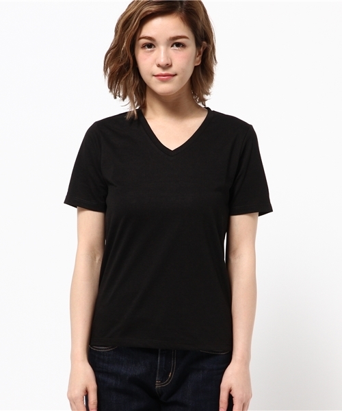 earth music&ecology（アースミュージックアンドエコロジー）の「ＶネックベーシックＴシャツ（Tシャツ/カットソー・レディース・ベージュ/ネイビー/ブラック/カーキ/ブルー/レッド・SMALL/MEDIUM）」の7枚目の写真