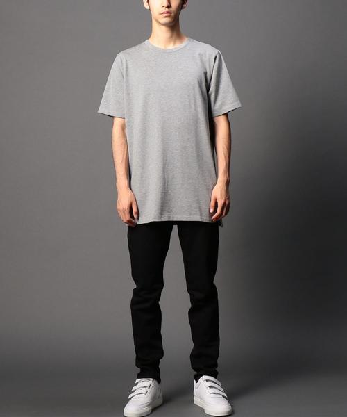 MONKEY TIME（モンキータイム）の「＜monkey time＞ 30テンジク ロング ショートスリーブ Tシャツ◆（Tシャツ/カットソー・メンズ・ホワイト/グレー・SMALL/X-LARGE/LARGE/MEDIUM）」の9枚目の写真